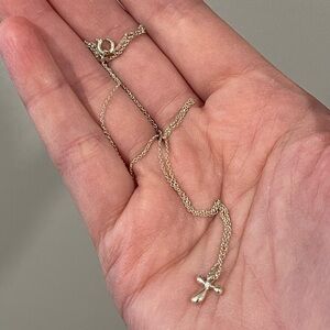Tiffany and co cross necklace 16”